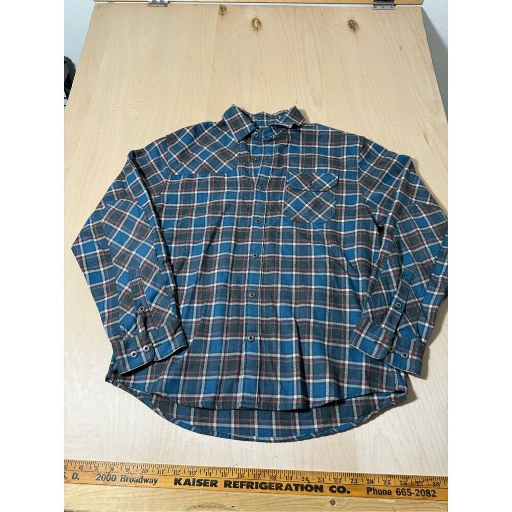 Howler Bros Harkers Flannel Shirt in Blue‎ Red & Black Size Medium